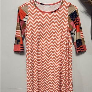 Girls nuggles Zigzag Pattern Dress - Multicolor